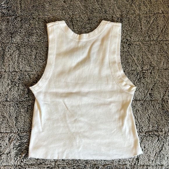 White Ribbed Tank Top - Picture 3 of 3